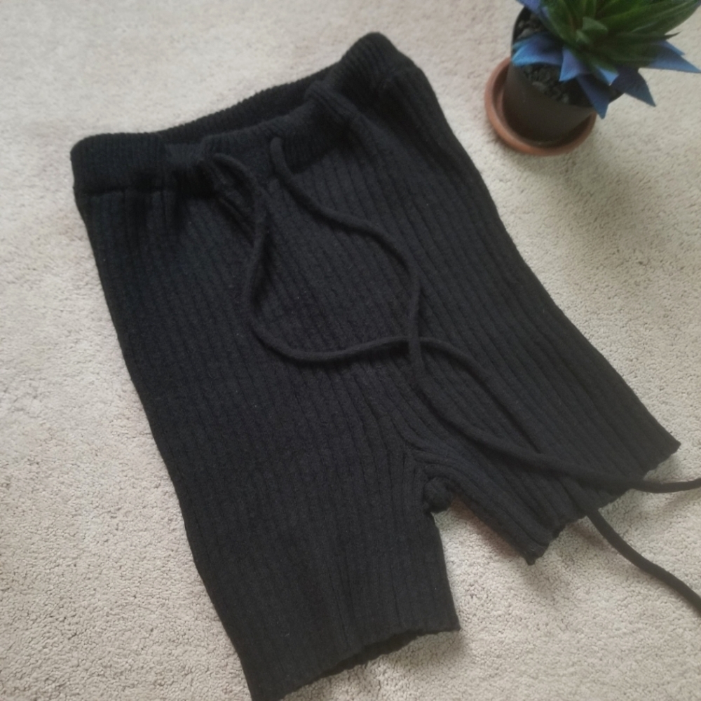 Nasty Gal black knit lounge shorts